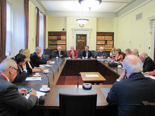 Above, one of many sessions involving members of the Irish American Partnership and Irish officials that took place during the Partnership's mission to Ireland in August.